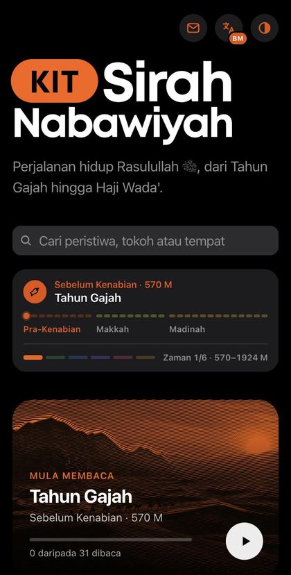 Kit Sirah Nabawiyah home screen